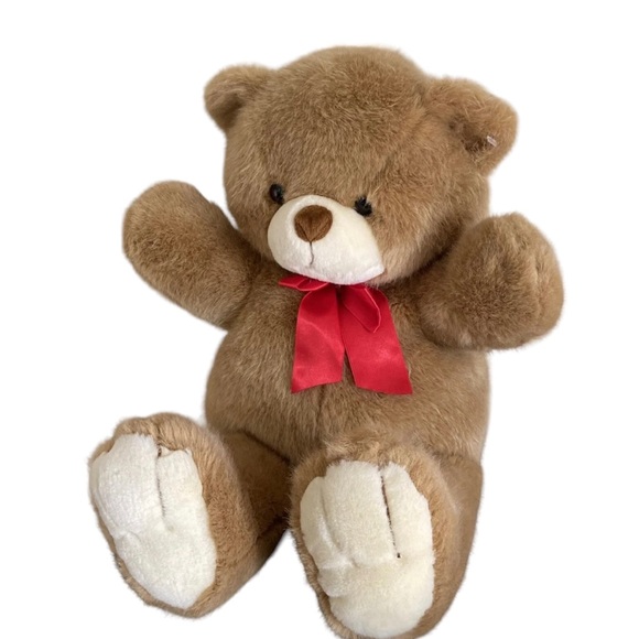 Dakin Gingerbear Teddy Bear Plush Red Bow Ribbon 21” Vintage Stuffed Animal - Picture 7 of 7